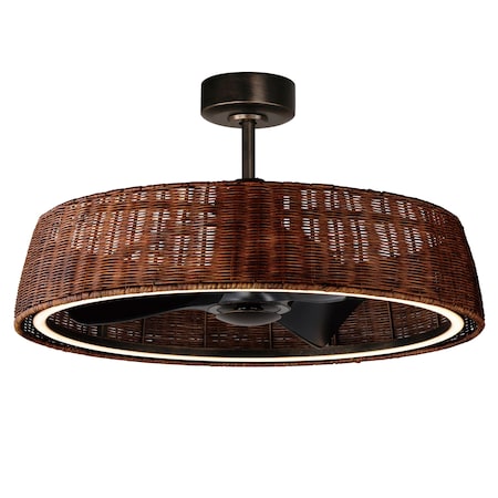 Maxim Lighting Fandelight, 120V, Natural Rattan, 35.75 in W 61014NADBZ